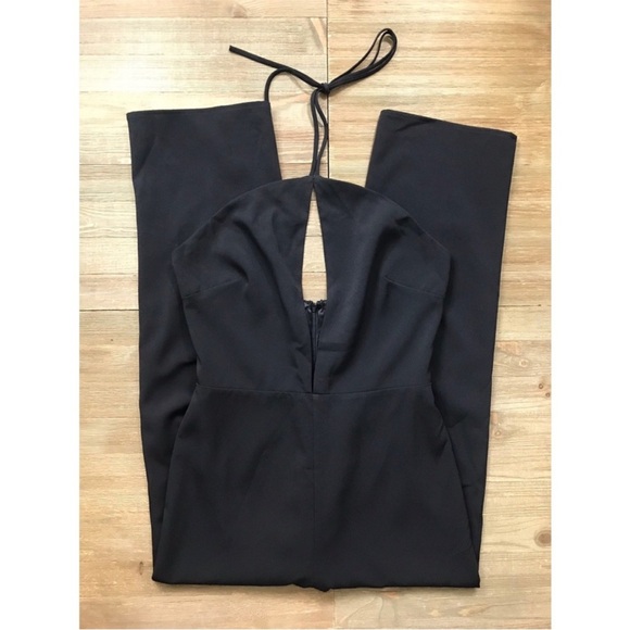 Lovers + Friends Black Halter Keyhole Jumpsuit Open Back Evening Cocktail XS NWT - Picture 4 of 7
